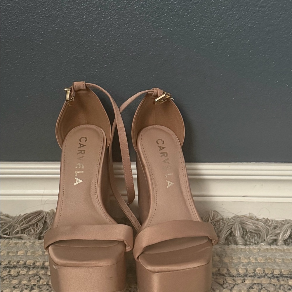 Carvela Nude Platform Heels